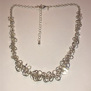 2006 Avon Multi Circle Frontal Silver Tone Necklace